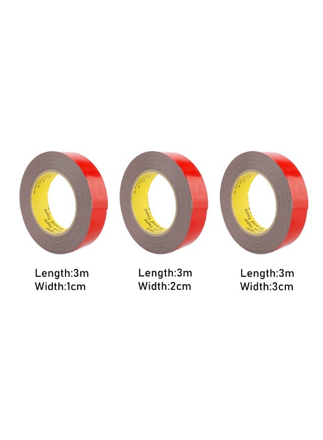 3PCS Mounting Tape Heavy Duty, Double Sided 3M Adhesive Tape, Removeable PE Foam Tape Strips, Strong Adhesive Tape Waterproof Free Damage for Paint Wall Picture Hanging Poster - Image 2